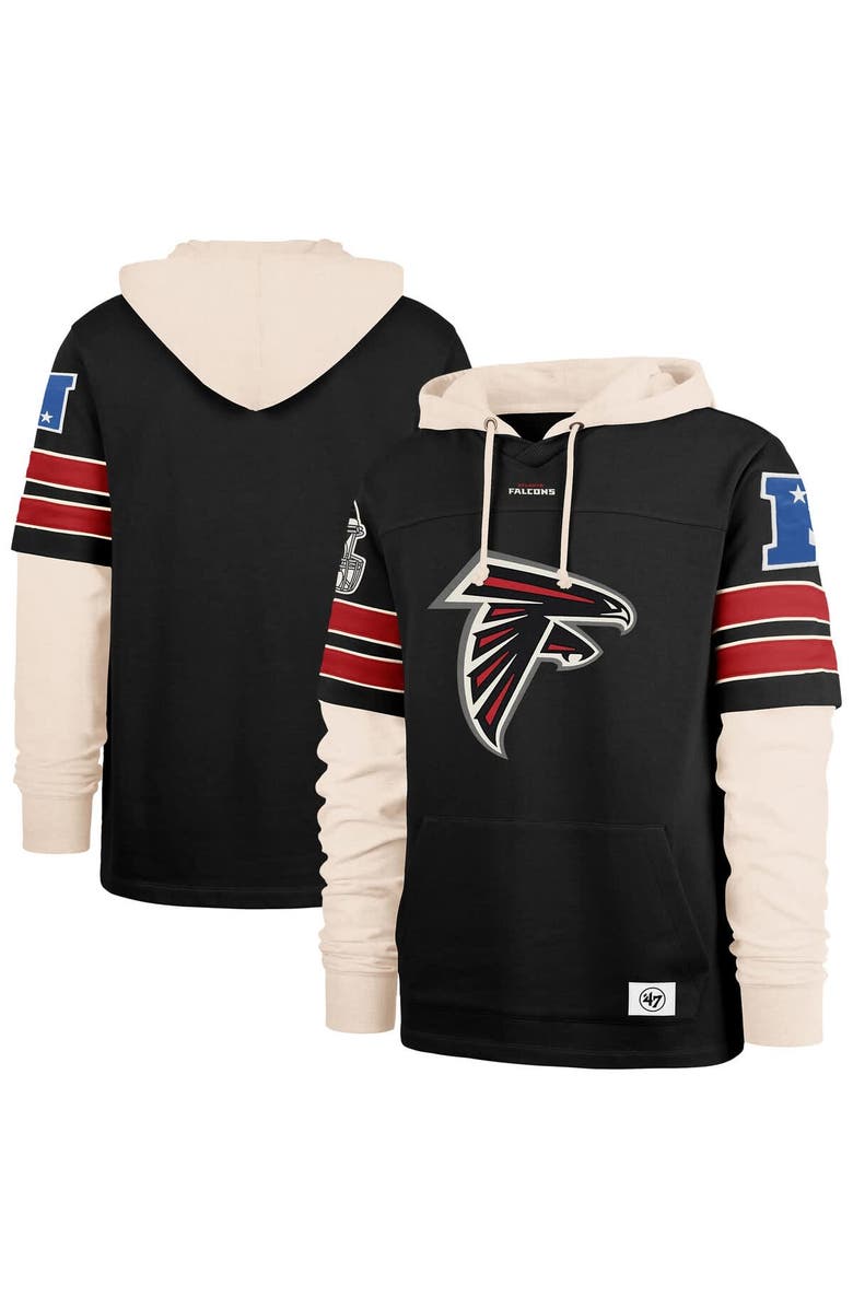 '47 Men's '47  Black Atlanta Falcons Split Zone Cornerback Duo Hoodie, Main, color, Black