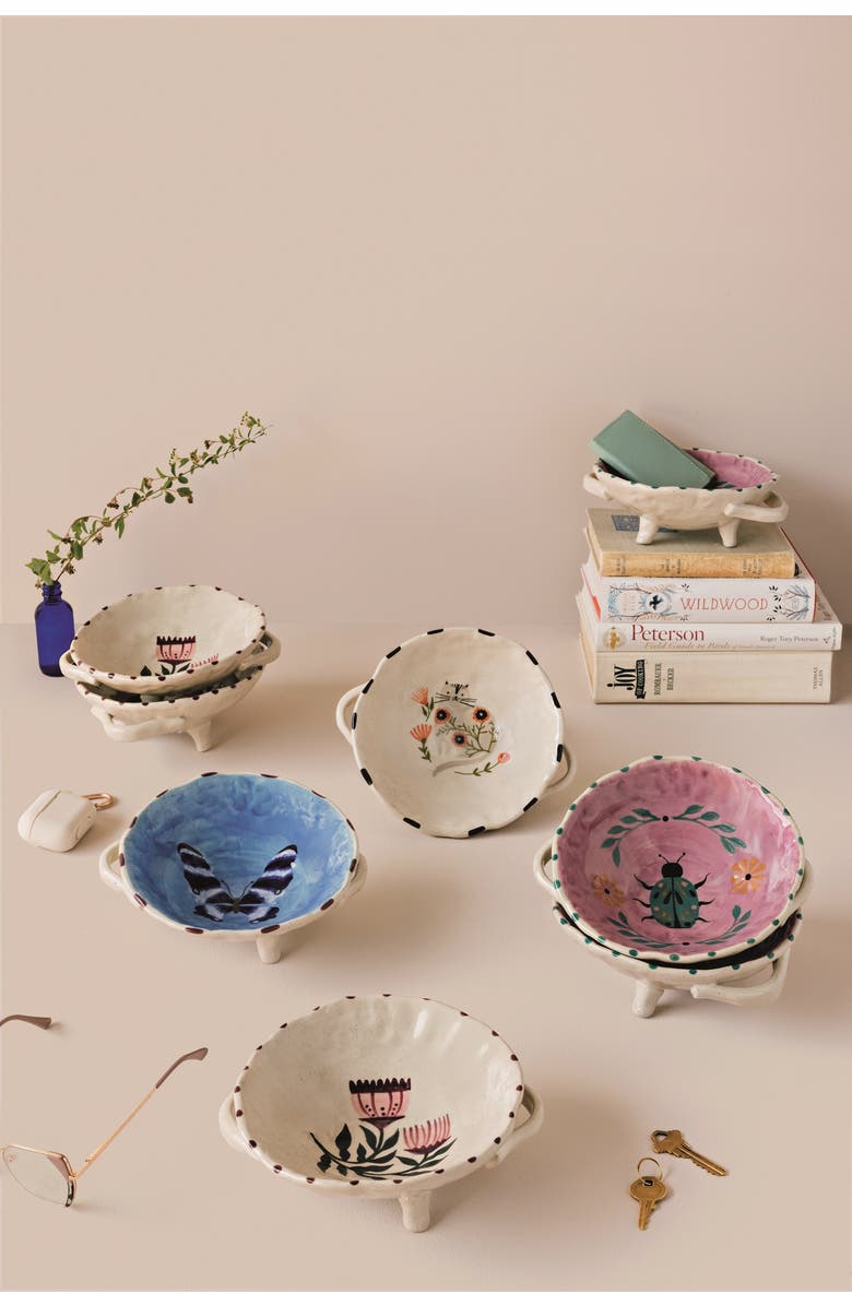 Danica Brands Footed Catbloom Bowl - Set of 2, Alternate, color, Beige