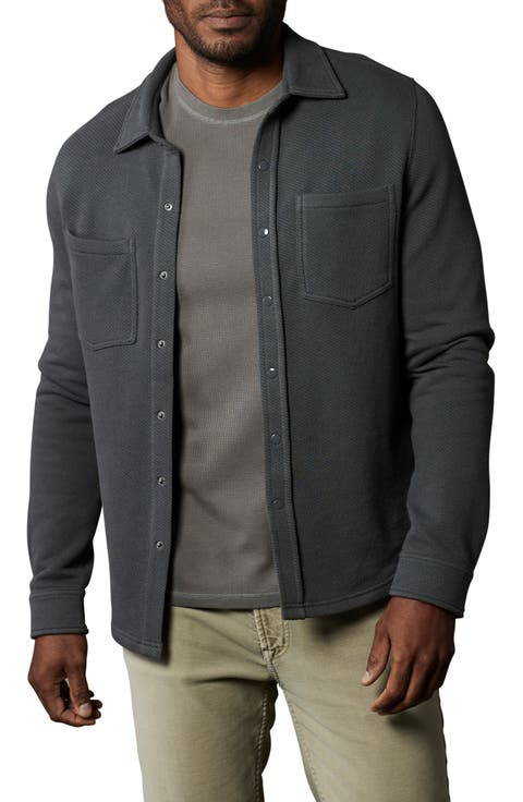 Looped Terry Button-Up Shirt