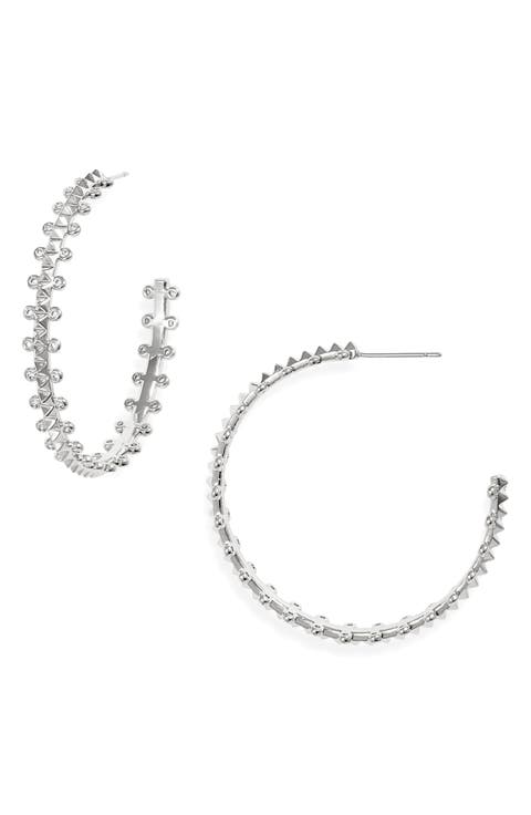 Jada Crystal Stud Hoop Earrings