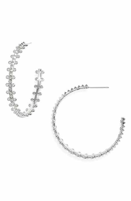 Jada Crystal Stud Hoop Earrings