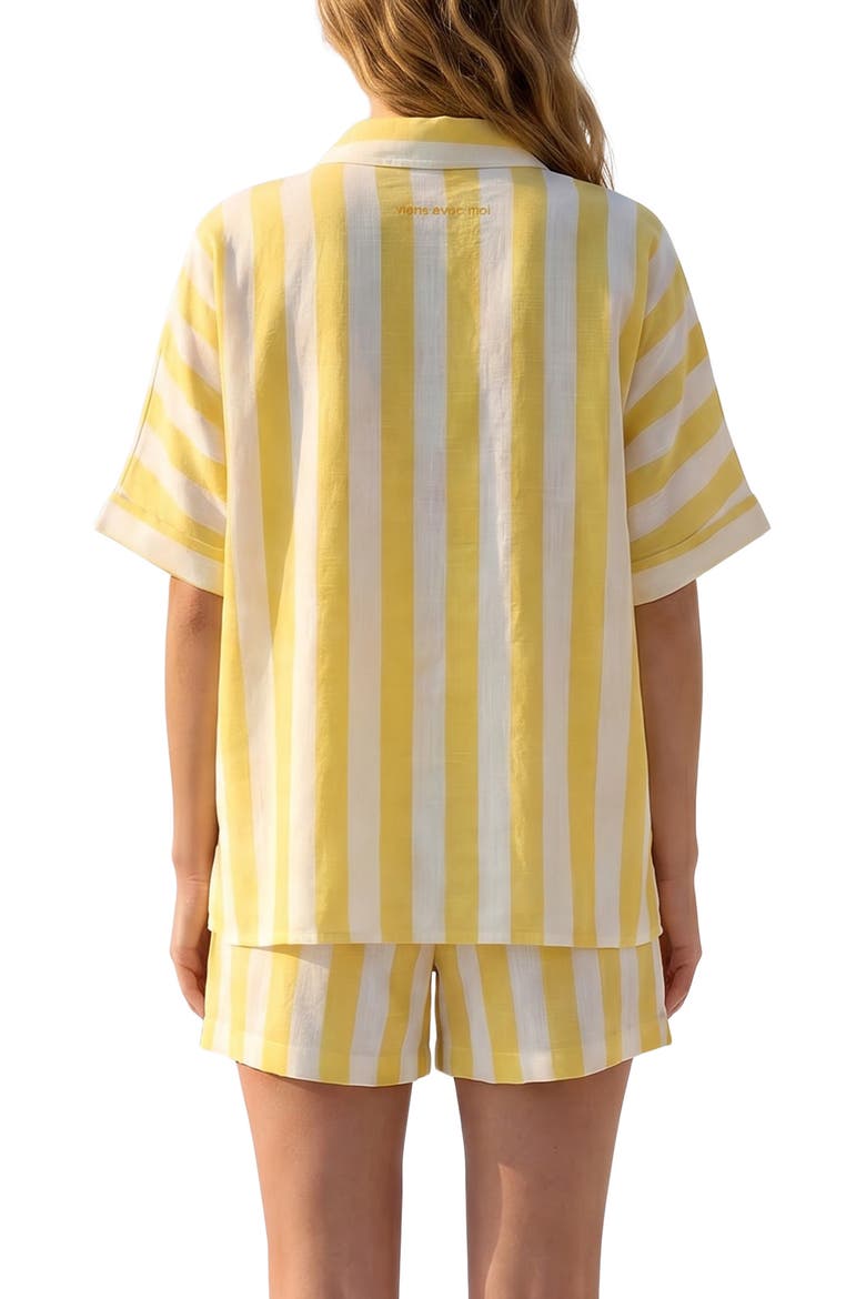 The Paloma Stripe Shirt, Alternate, color, YELLOW