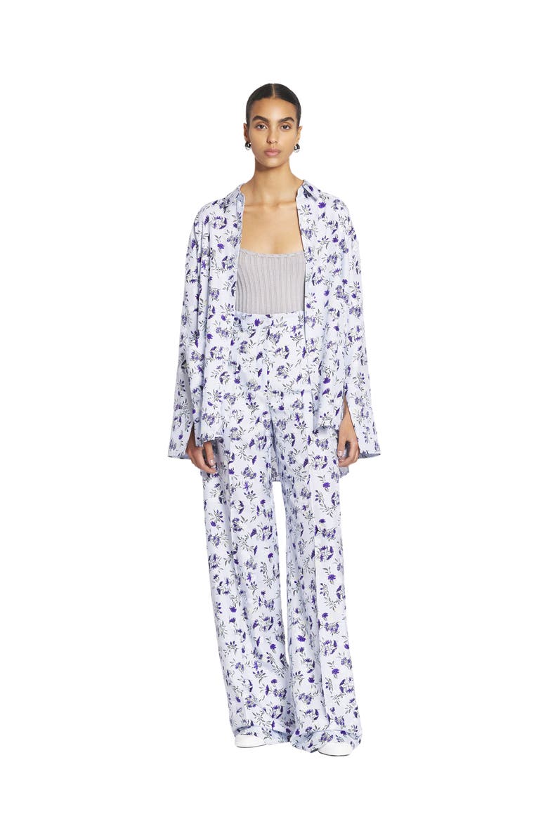 Lanvin Printed Wide Leg Silk Pants, Alternate, color, 