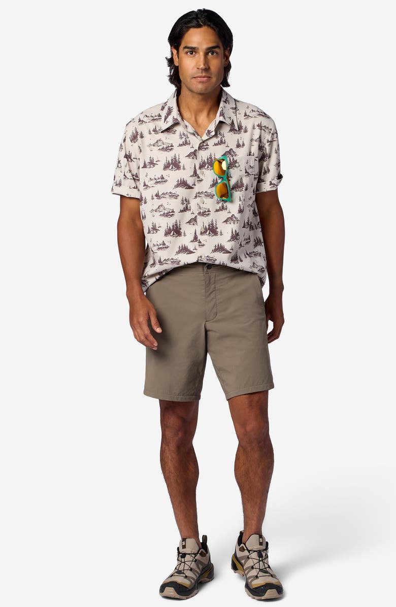 Marmot AirExchange SolarShield UPF Short Sleeve Button-Up Shirt, Alternate, color, Birch Bark Lake Side Campout