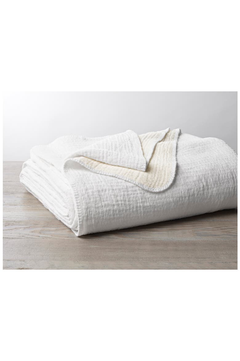 Cozy Organic Cotton Throw, Main, color, ALPINE WHITE