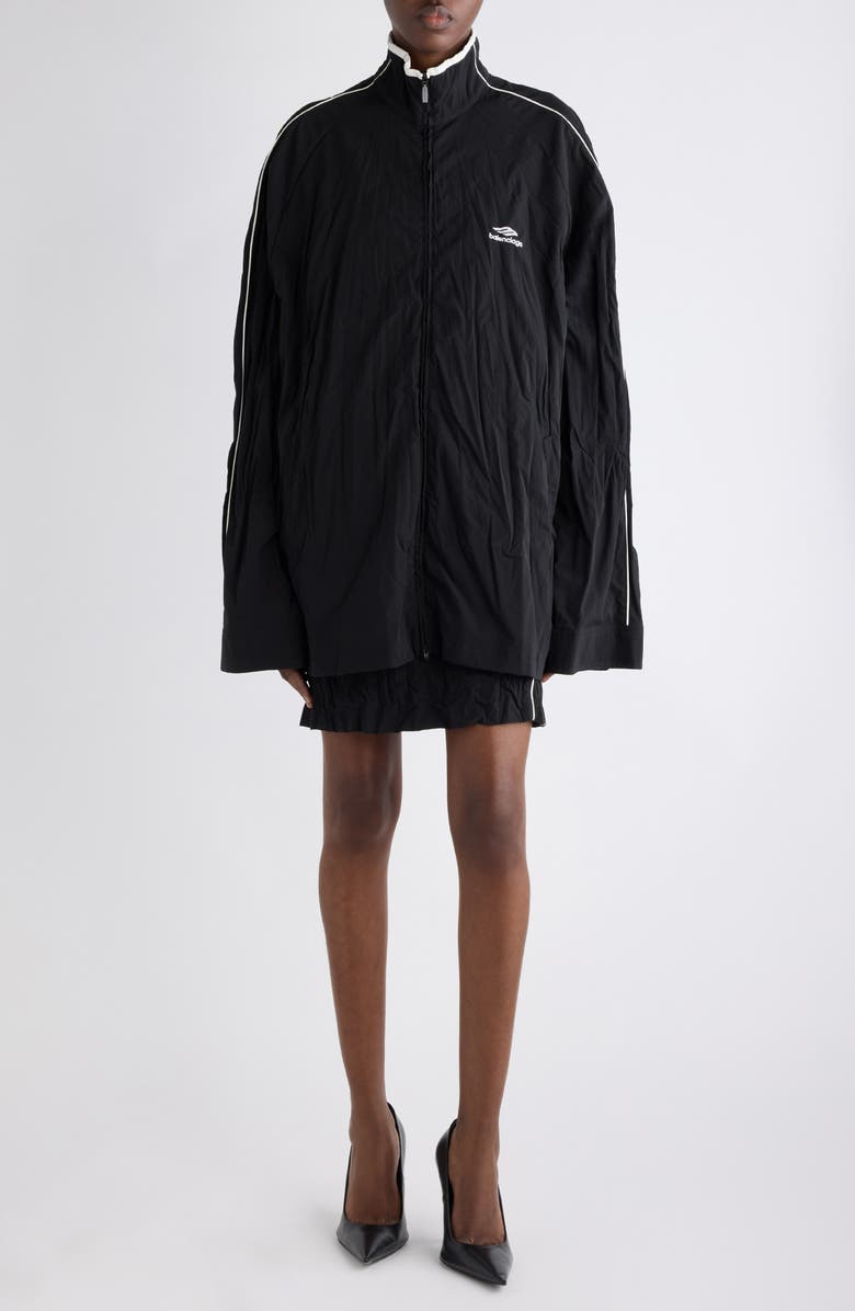 Balenciaga Oversize Track Jacket, Alternate, color, 1000 Black