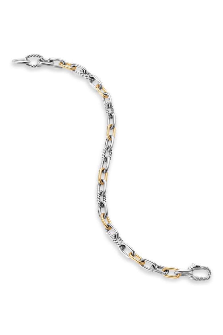 Men's Madison® Sterling Silver & 18K Yellow Gold Chain Bracelet, 6mm, Alternate, color, SILVER