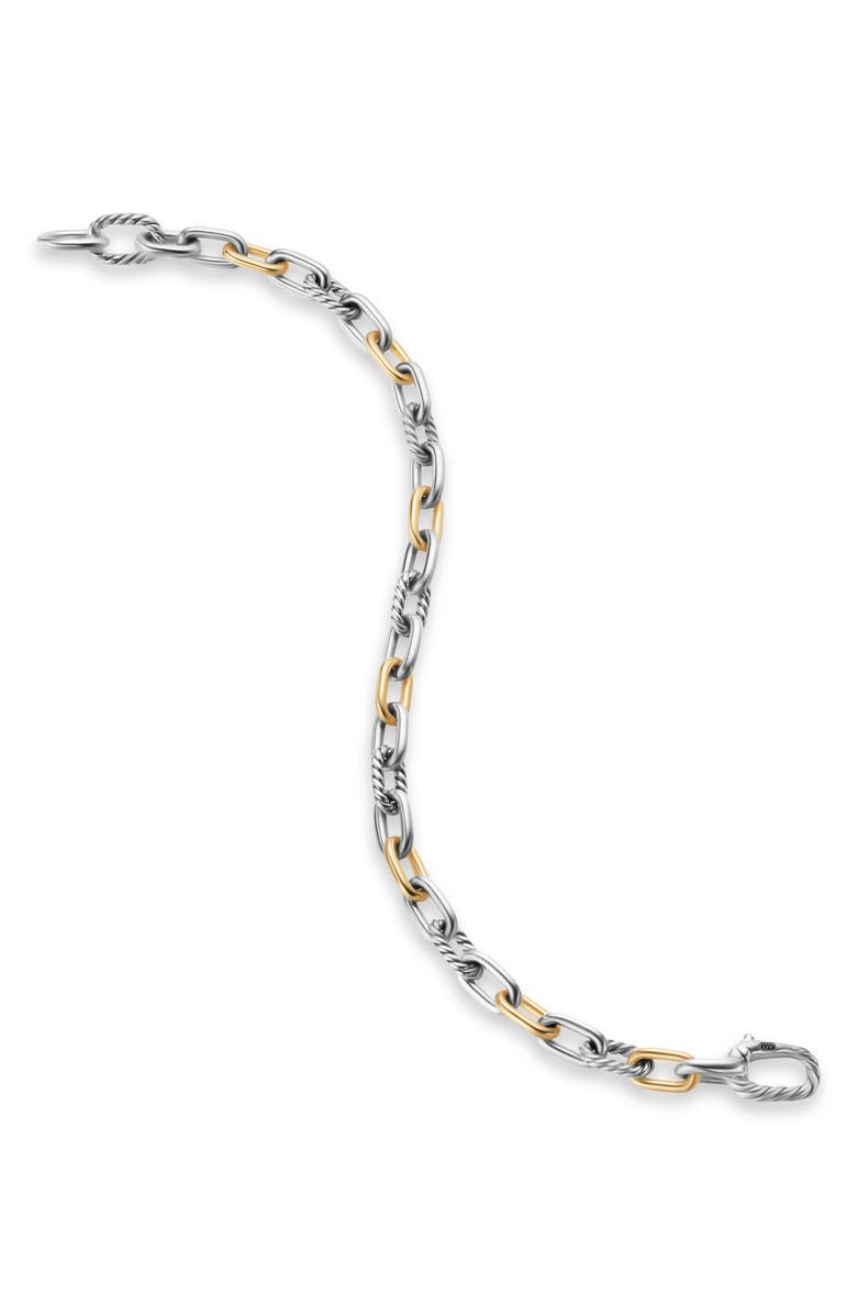 David Yurman Men's Madison<sup>®</sup> Sterling Silver & 18K Yellow Gold Chain Bracelet, 6mm, Alternate, color, Silver