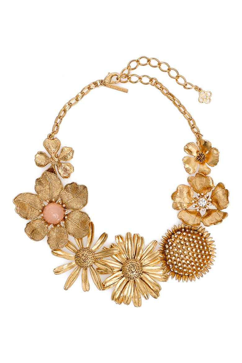 Mixed Wildflower Necklace, Main, color, LIGHT PINK/ GOLD