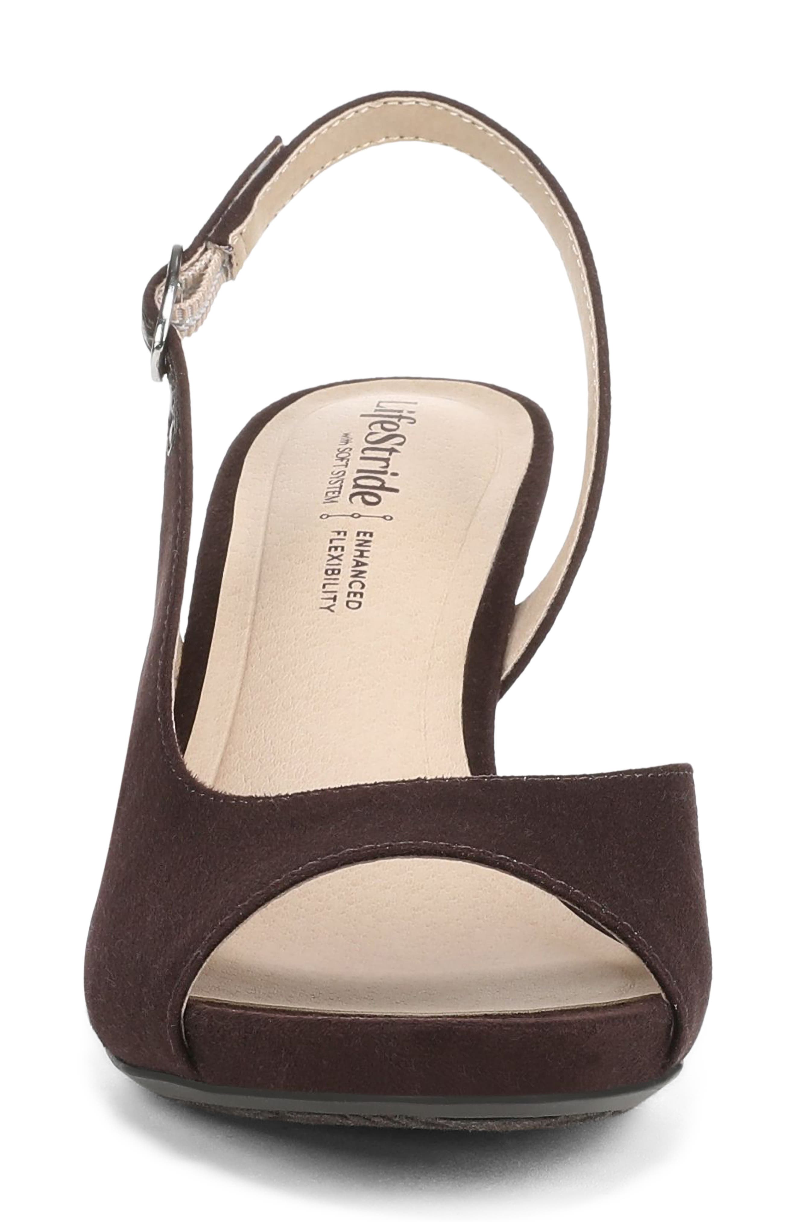 LifeStride Teller Slingback Half d'Orsay Platform Sandal, Alternate, color, Dark Chocolate