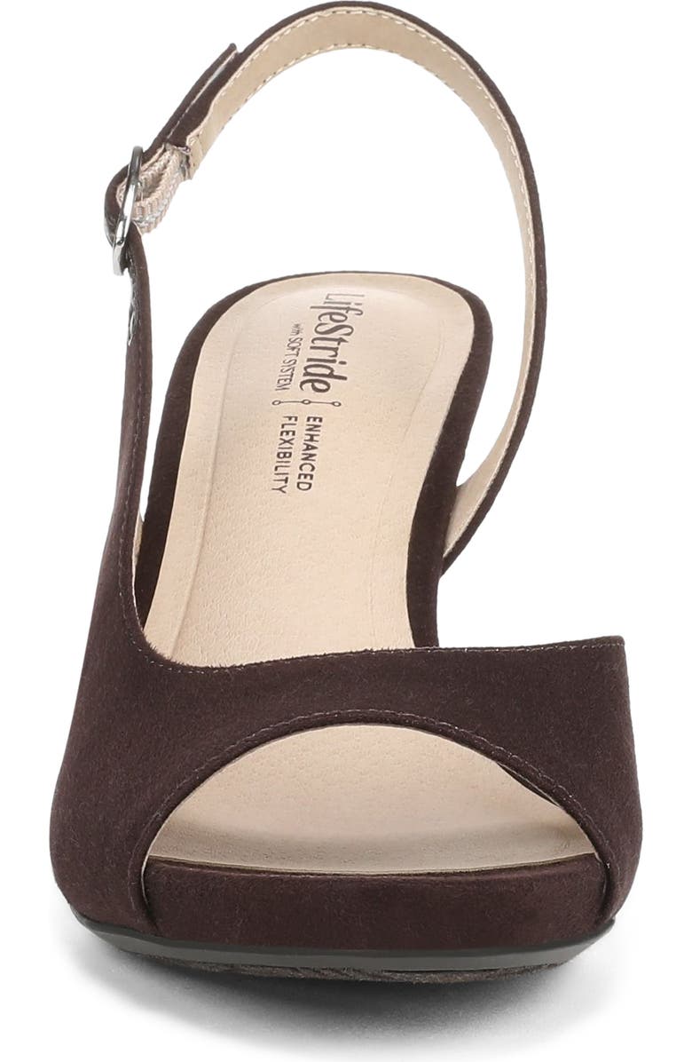 LifeStride Teller Slingback Half d'Orsay Platform Sandal, Alternate, color, Dark Chocolate