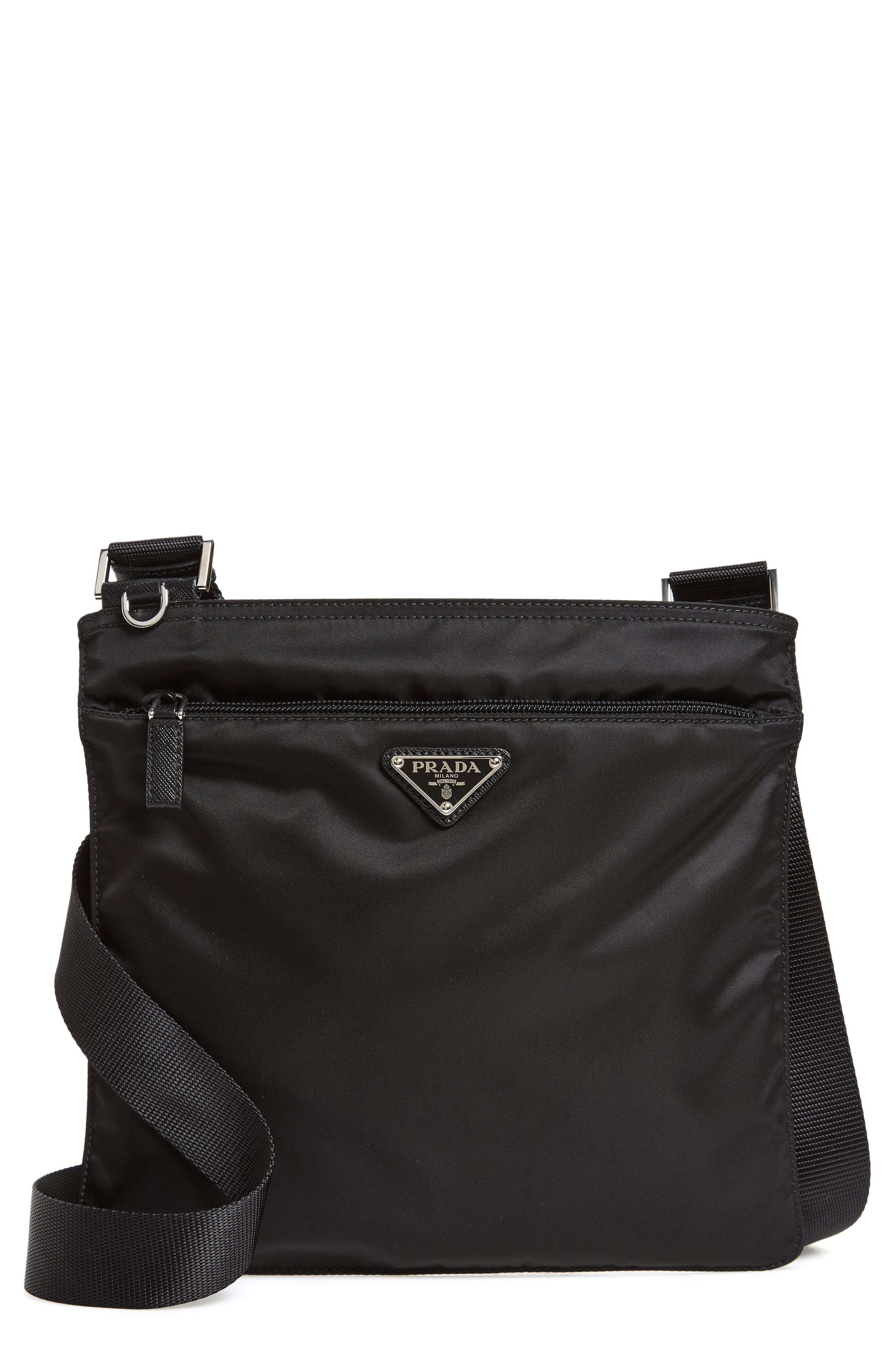 Prada Small Nylon Crossbody Bag, Main, color, 
