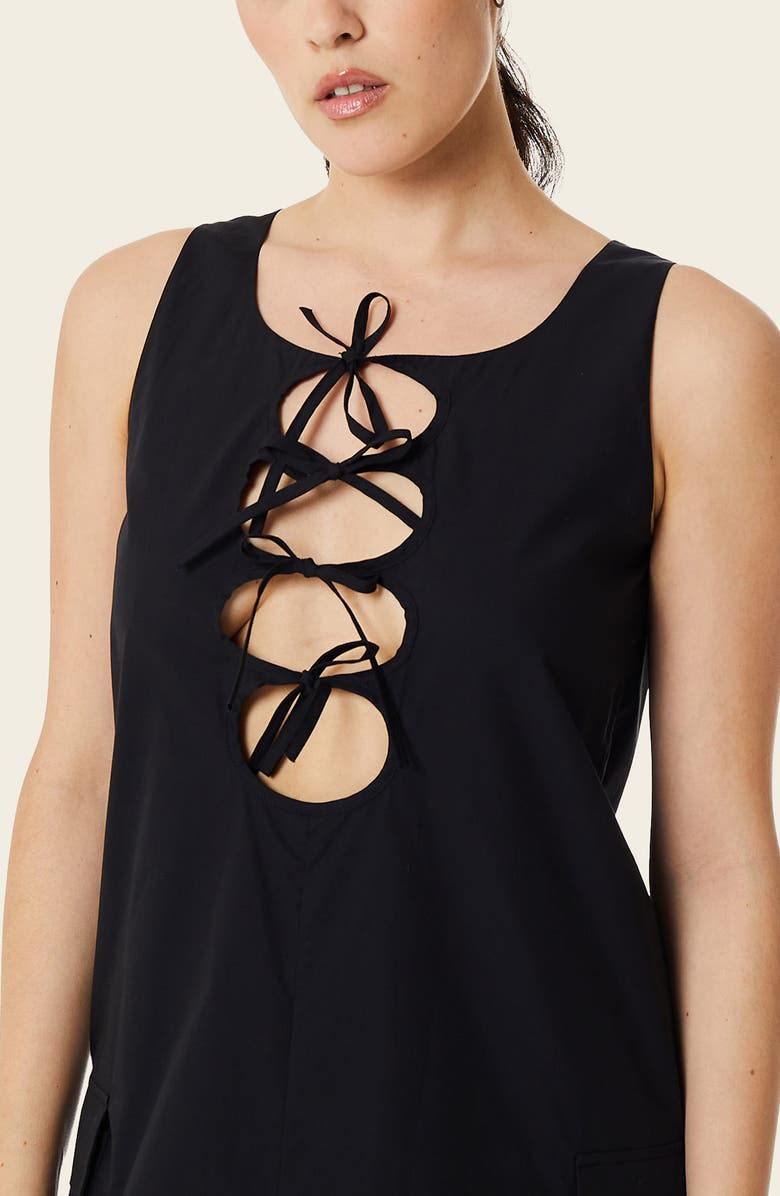 Find Me Now Shyla Bow Cutout Cotton Maxi Dress, Alternate, color, 