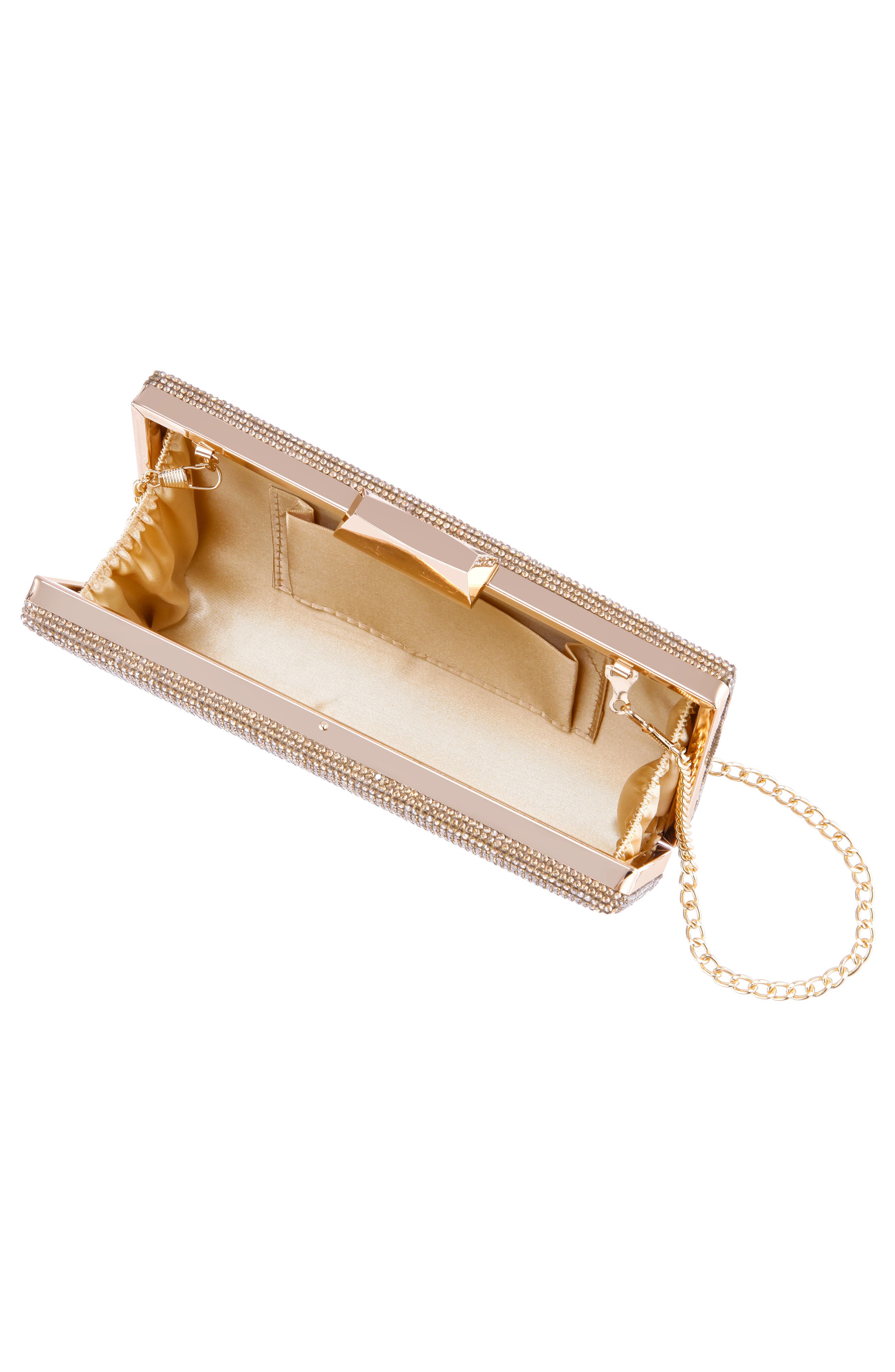 Nina Desyre Crystal Minaudière, Alternate, color, Gold