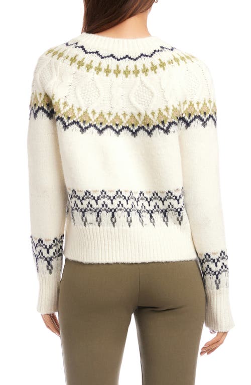 Fifteen Twenty Astrid Fair Isle Cardigan In White