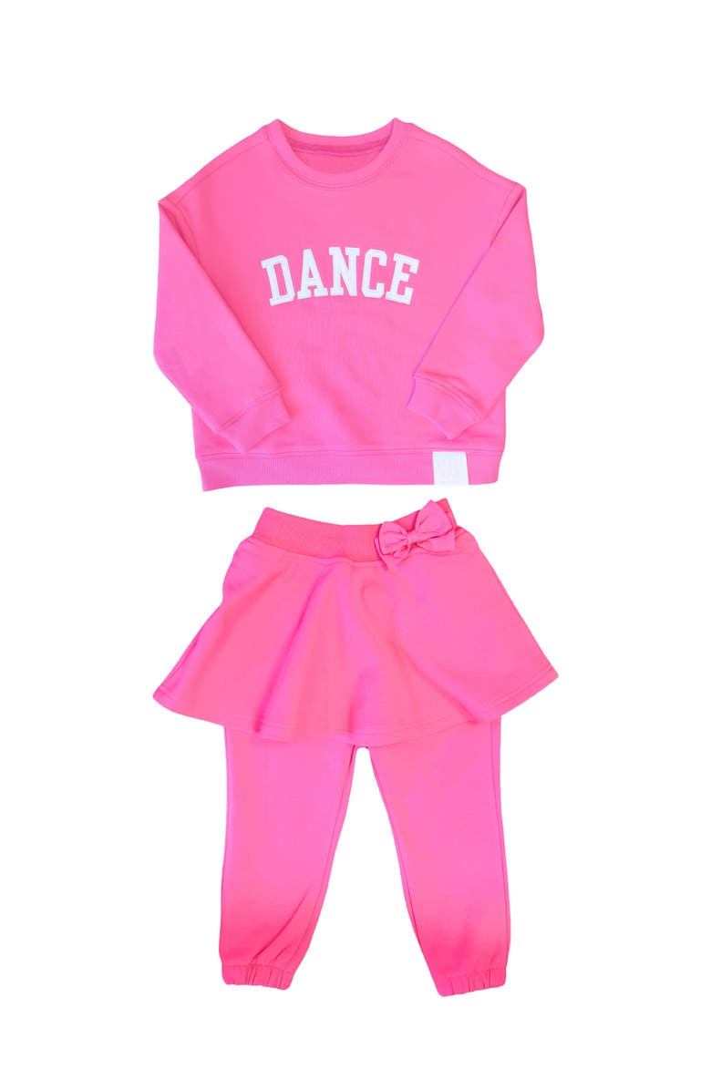 Bits & Bows Dance Skirted Sweatsuit, Main, color, Hot Pink