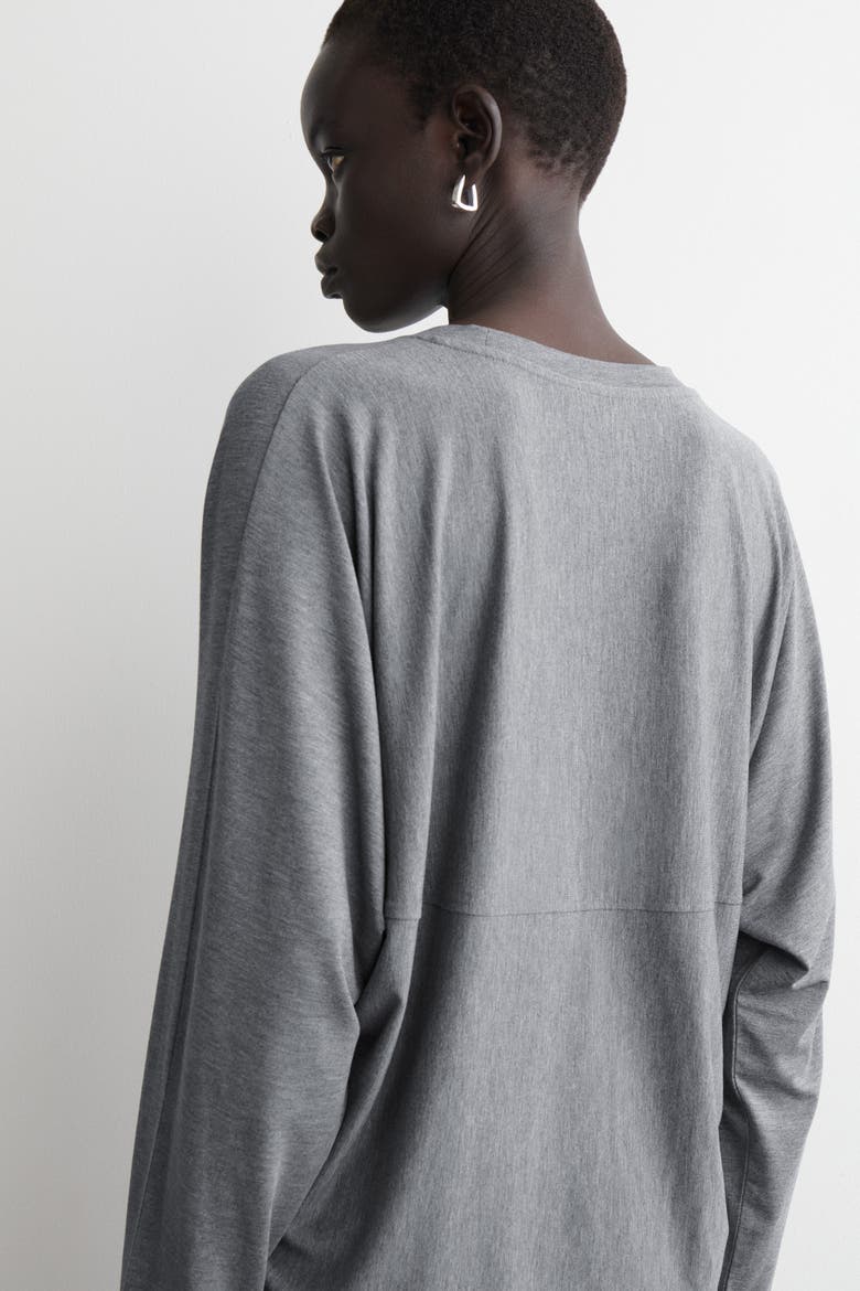 Fluid Jersey Long-Sleeved Top, Alternate, color, GRAY