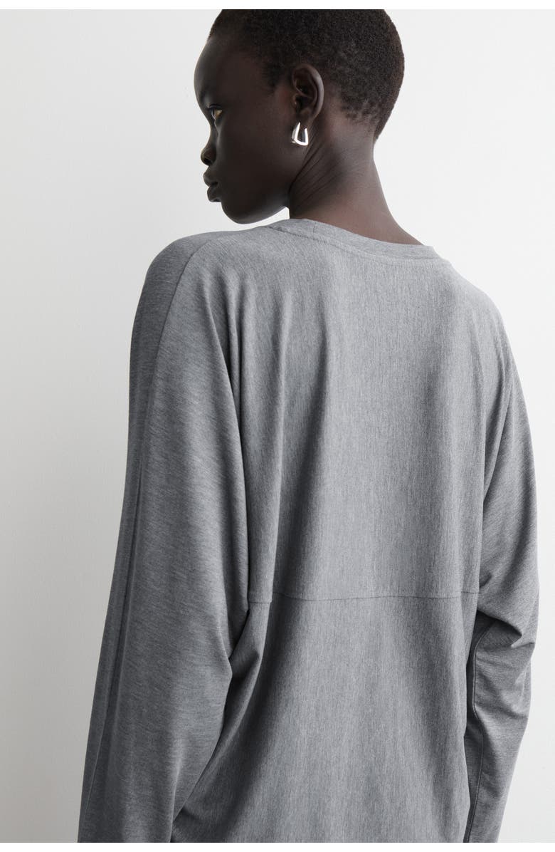COS Fluid Jersey Long-Sleeved Top, Alternate, color, Gray