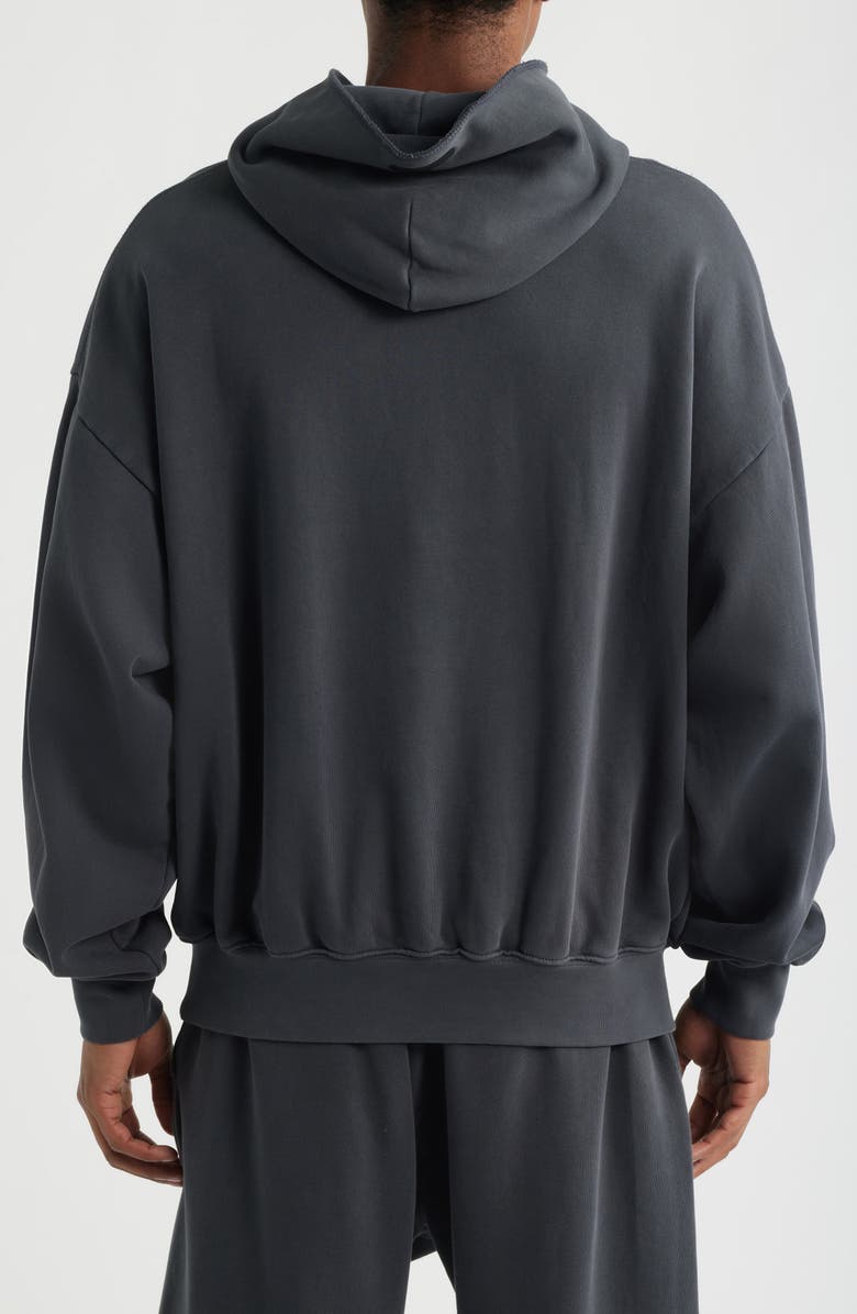 Fear of God Essentials '90s Fit Fleece Logo Hoodie, Alternate, color, Washed Iron Grey