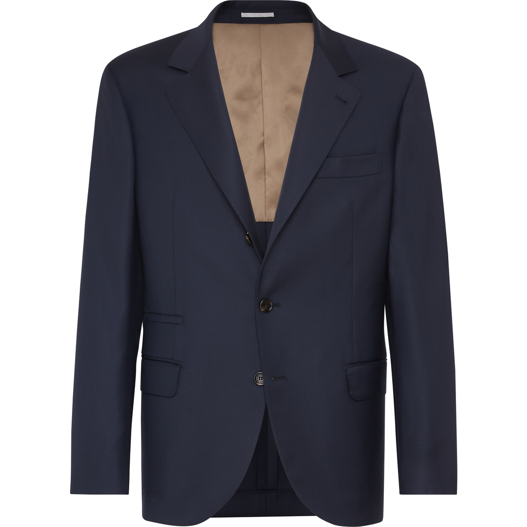 Brunello Cucinelli Single-breasted Virgin-wool Blazer In Blue