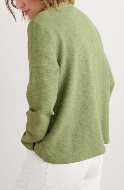 Seasalt Cornwall Last Boat Organic Cotton Half Placket Sweatshirt In Green