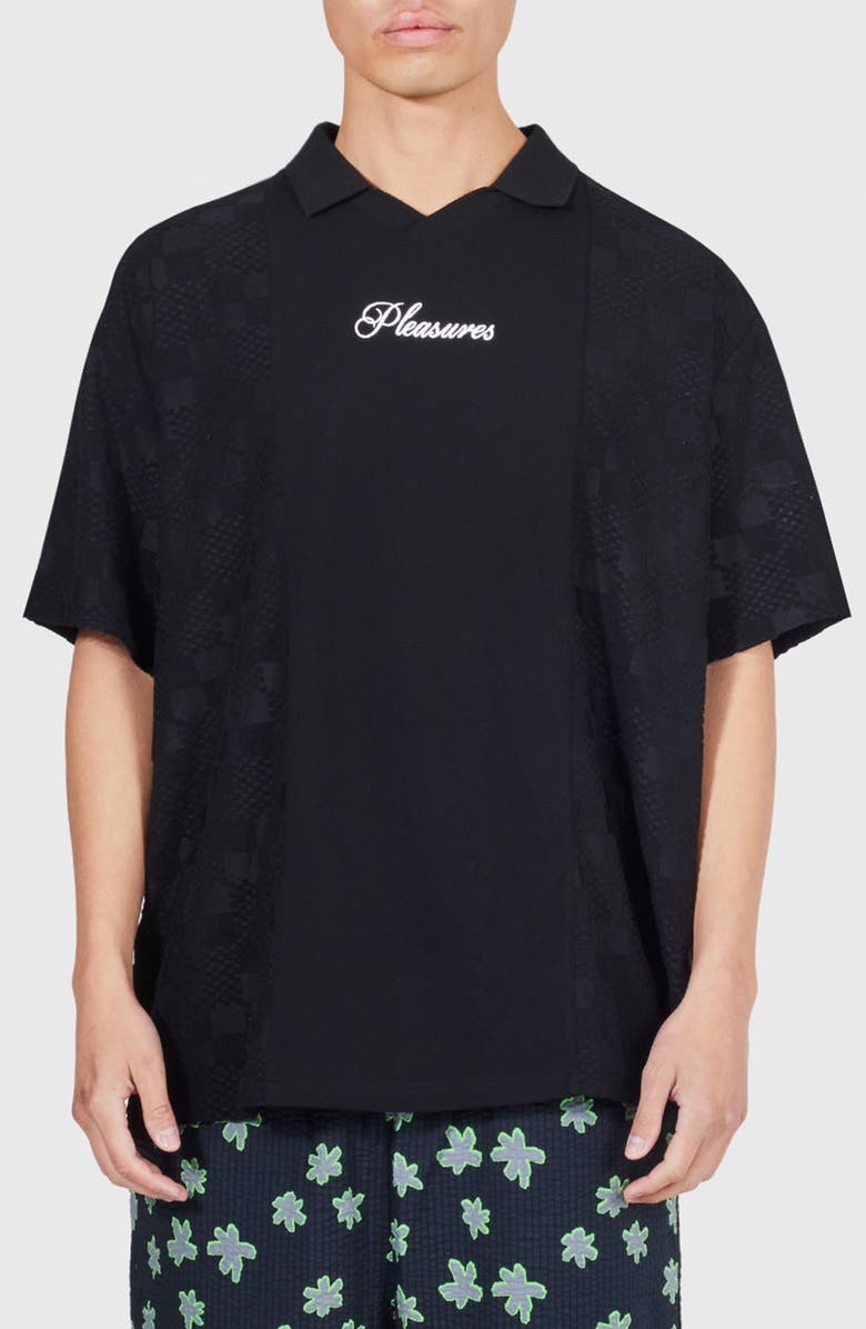 PLEASURES Planets Johnny Collar Graphic Polo, Main, color, 