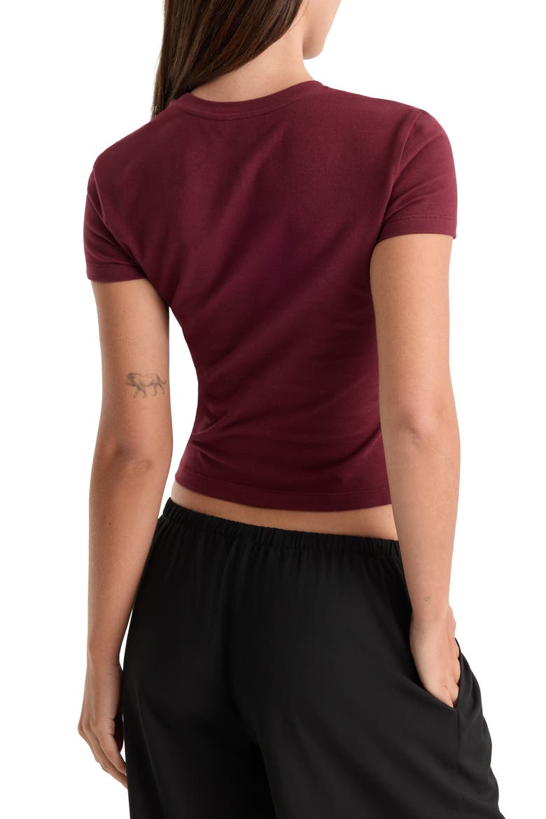 The Baby Tee, Alternate, color, BERRY NOIR