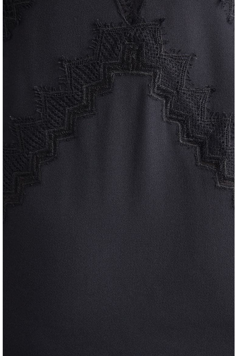 Enverse Satin Lace Slipdress, Alternate, color, BLACK