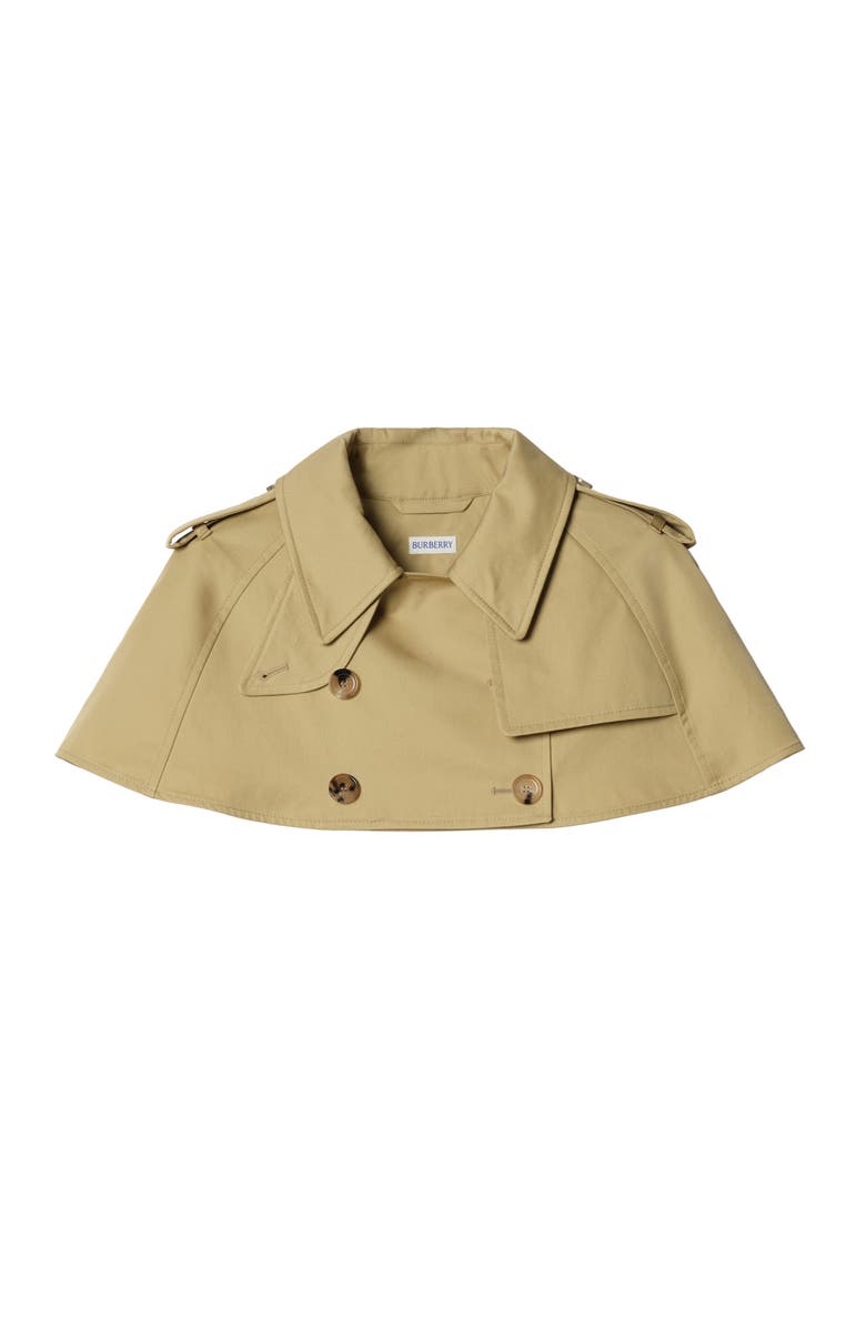 Burberry Gabardine Trench Capelet, Main, color, Hamper Beige