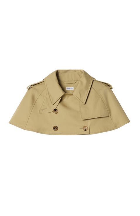 Gabardine Trench Capelet