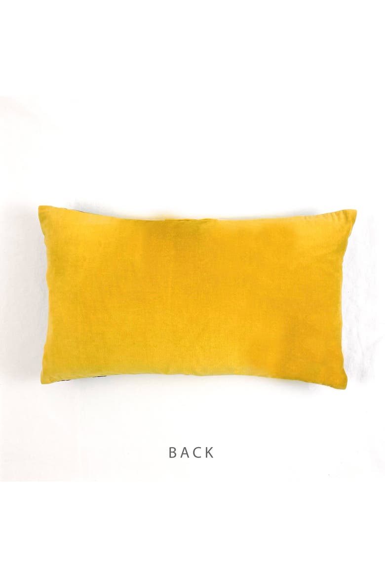Rugby Stripe Lumbar - Pillow Cover, Alternate, color, Black White Yellow