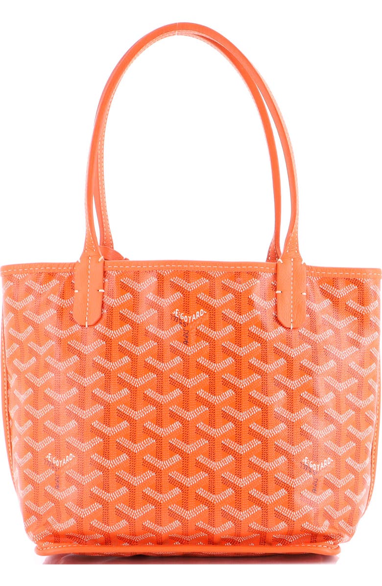 Pre-Owned Goyard Anjou Reversible Tote Coated Canvas Mini, Main, color, Orange