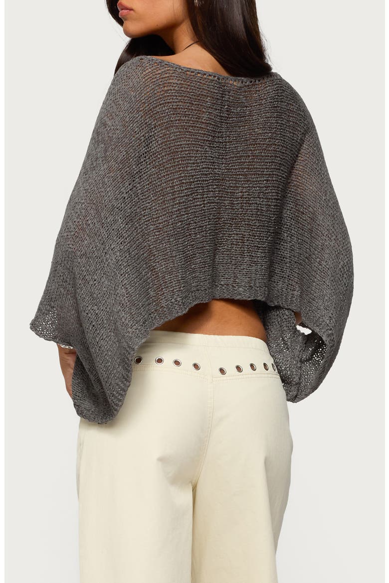 Laline Loose Knit Crop Top, Alternate, color, GRAY