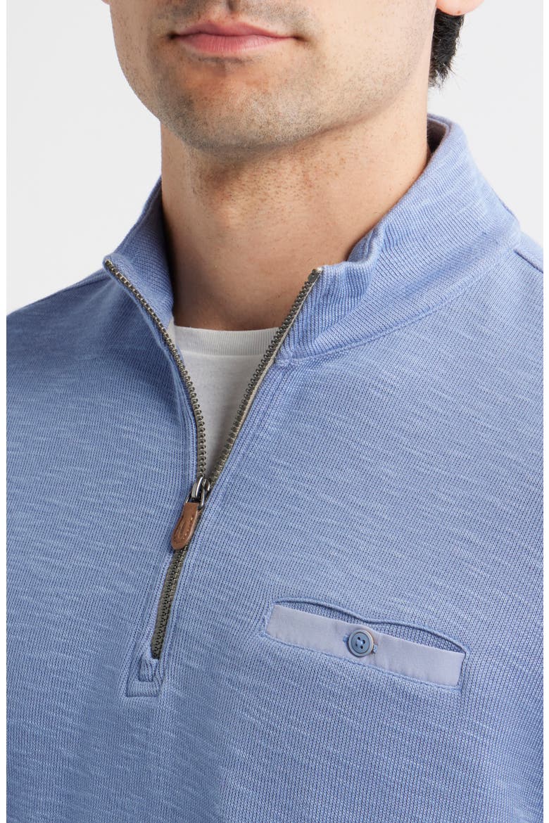 Flame Stitch Quarter Zip Pullover, Alternate, color, CLOUDBURST