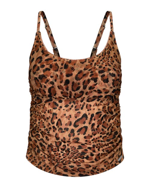 Adore Me Marseille Swimwear Tankini Top In Animal Brown