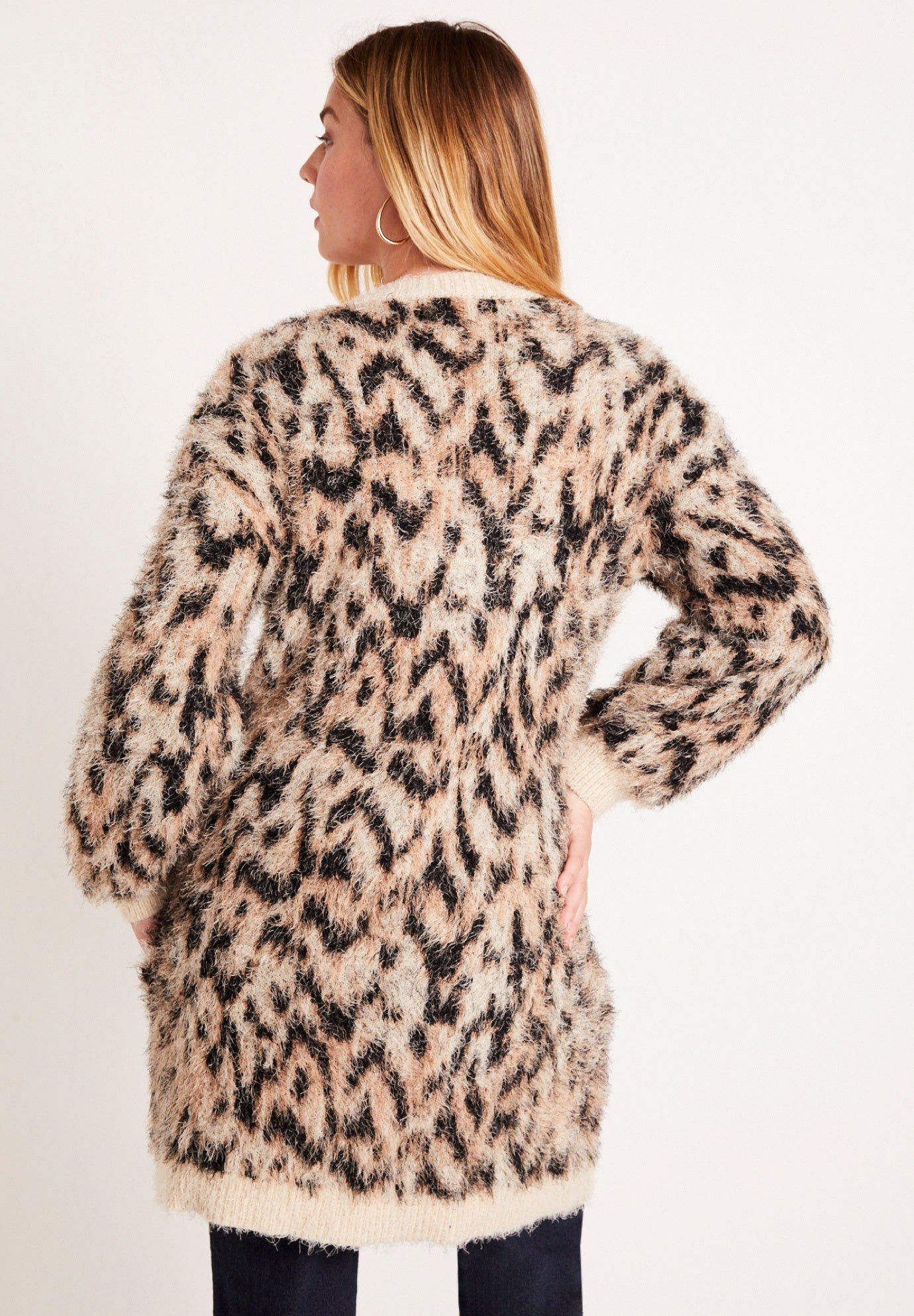 Leopard-Print Eyelash Cardigan - image 4