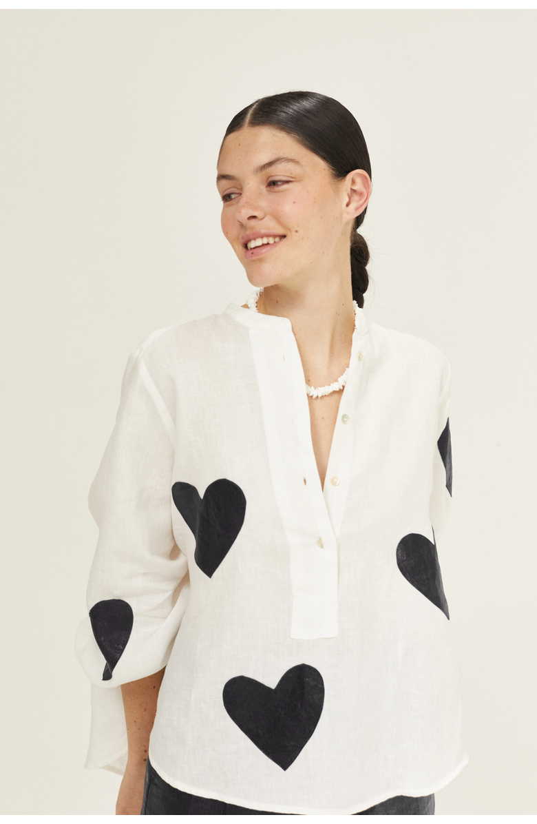 LANHTROPY Cupid Linen Shirt, Main, color, Off-White