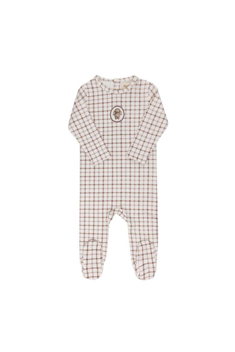 Modal French Terry Plaid Sheep Collection - Footie, Main, color, Mauve