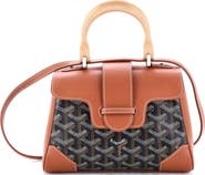 Pre-Owned Goyard Saigon Top Handle Bag Coated Canvas with Leather Mini