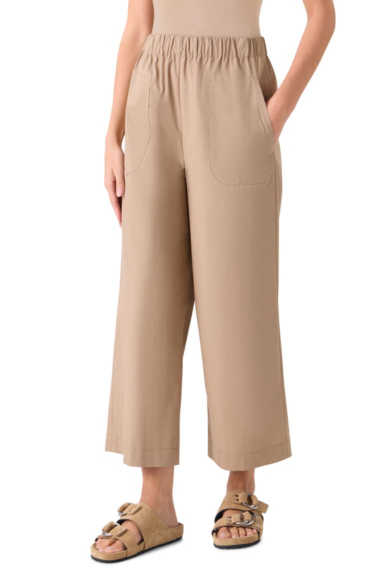 Frey Wide Leg Crop Tech Pants, Alternate, color, BEIGE
