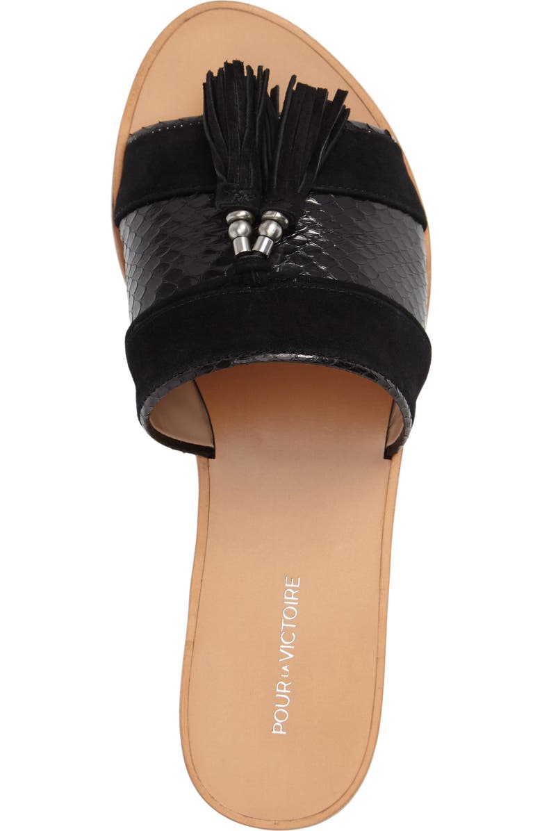 Pour la Victoire Lake Genuine Snakeskin Slide Sandal, Alternate, color,