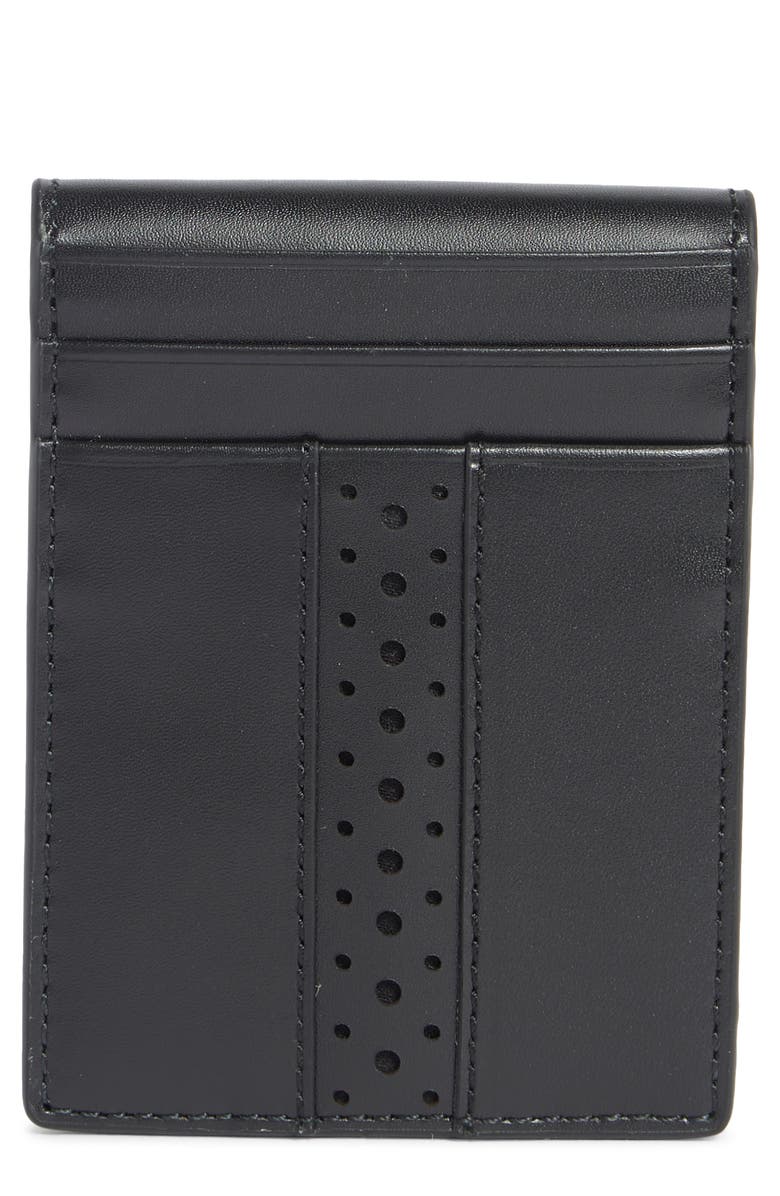 Cole Haan Naomi Brogue Leather Wallet, Main, color, Black
