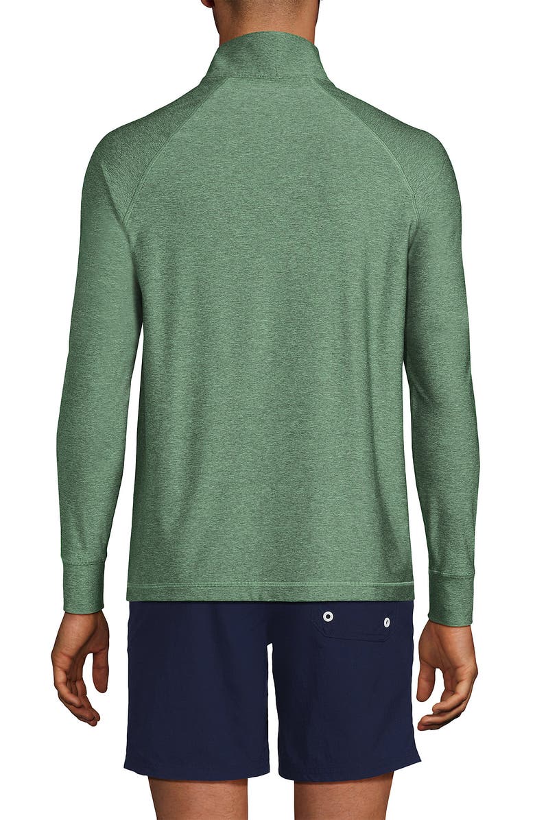 Lands' End UPF 50 Cooling Quarter Zip Mock Neck Rash Guard Shirt, Alternate, color, 