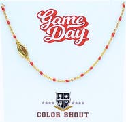 Color Shout Game Day Side Set Football Necklace with Enamel Beads