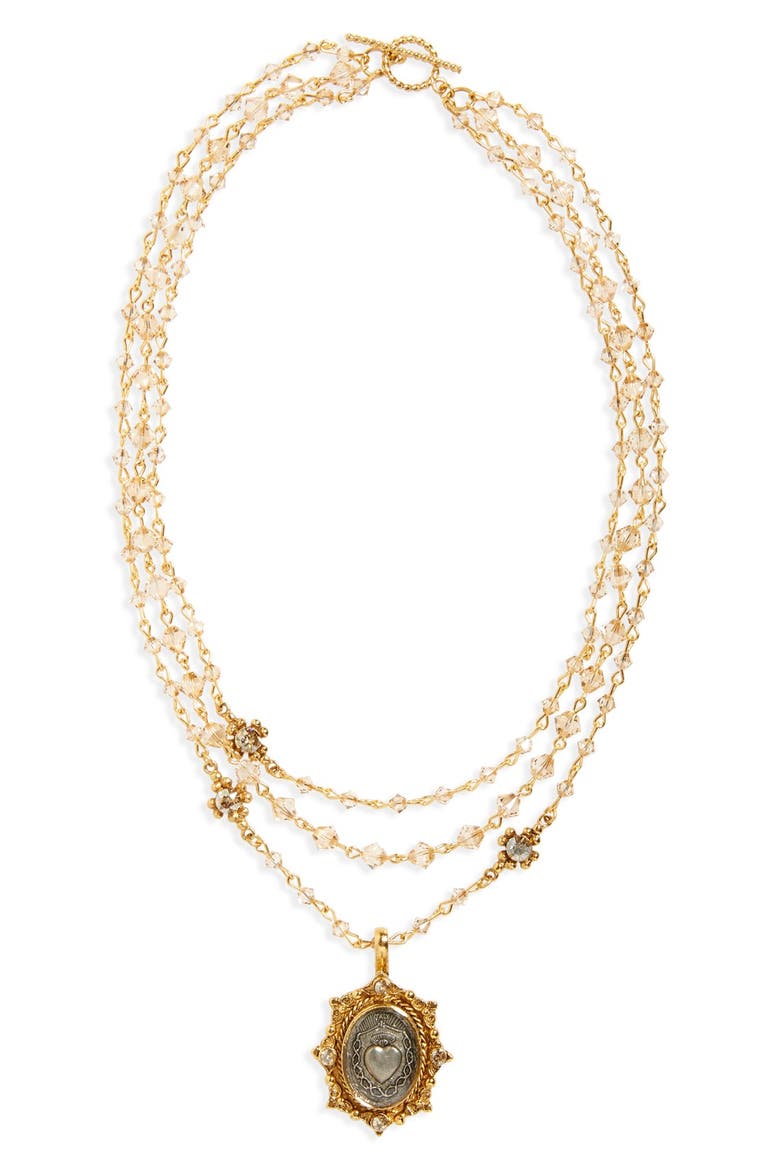 'Magdalena - Sacred Heart' Necklace (Nordstrom Exclusive), Main, color, GOLD GOLDEN SHADOW MONO