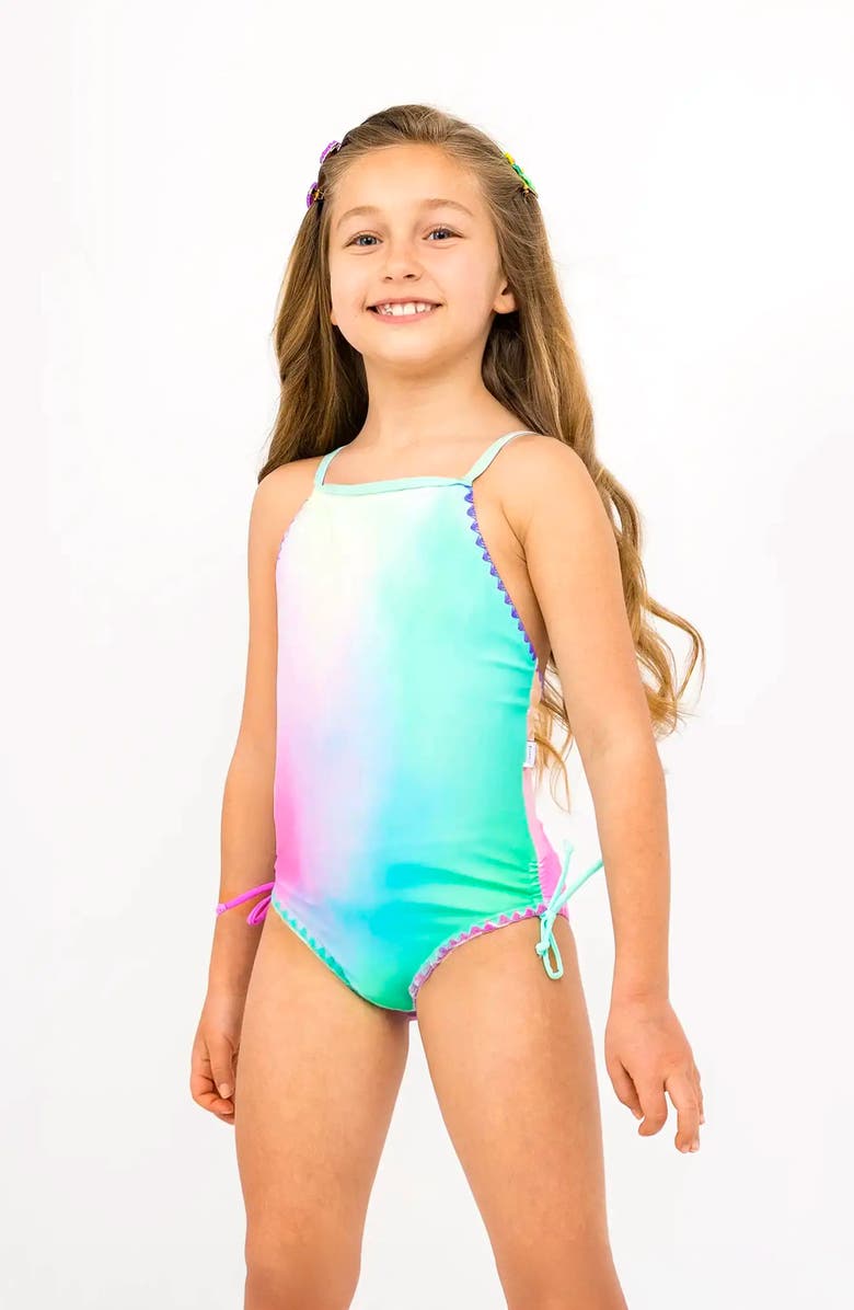 Limeapple Gradient Printed One Piece Swimsuit, Main, color, Multicolor