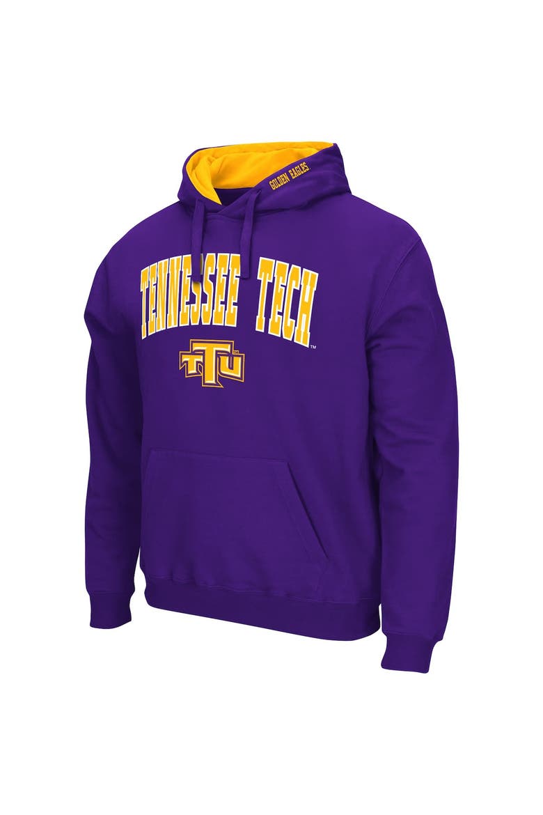 Men's Colosseum Purple Tennessee Tech Golden Eagles Arch & Logo 3.0 Pullover Hoodie, Alternate, color, Purple