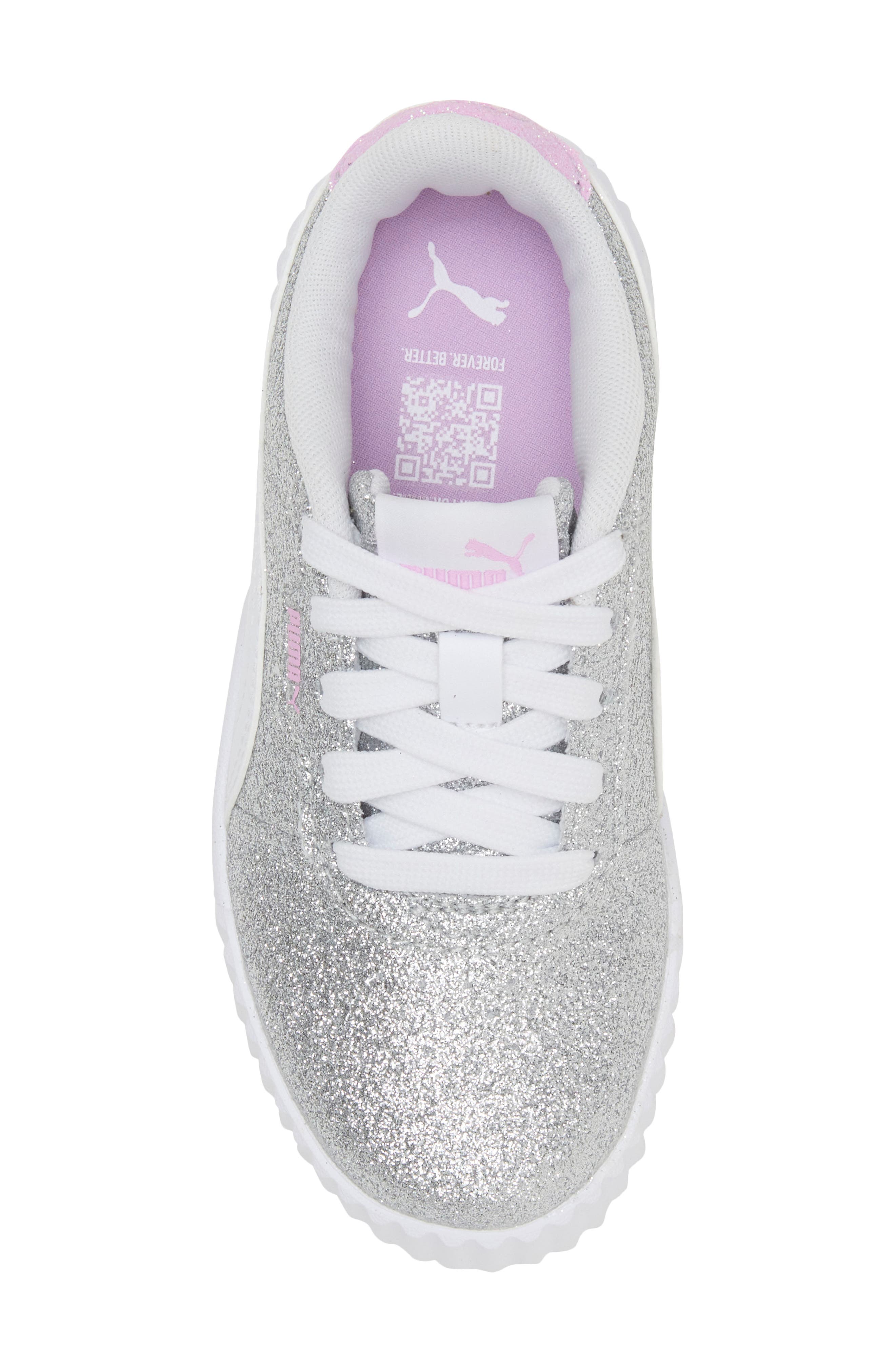 Kids' Carina 3.0 Glitz Sneaker, Alternate, color, PUMA SILVER/ PUMA WHITE