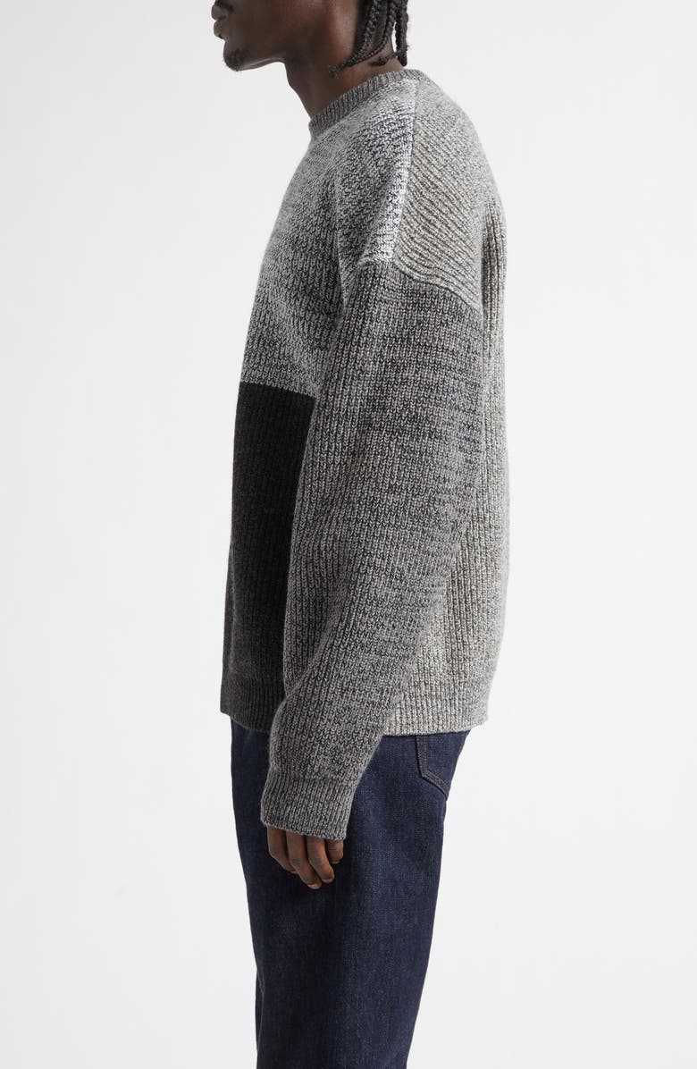 Waste Yarn Project Odd Colorblock Wool Blend Sweater, Alternate, color, Tonal Grey