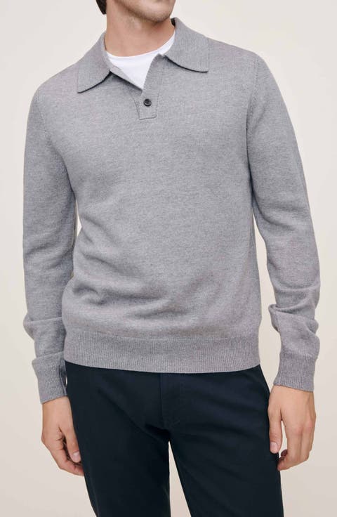 Merino Wool Johnny Collar Polo Sweater